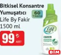 LİFE BY FAKİR BİTKİSEL KONSANTRE YUMUŞATICI 1500 ML 60 YIKAMA LİFE BY FAKİR BİTKİSEL KONSANTRE YUMUŞATICI 1500 ML 60 YIKAMA
